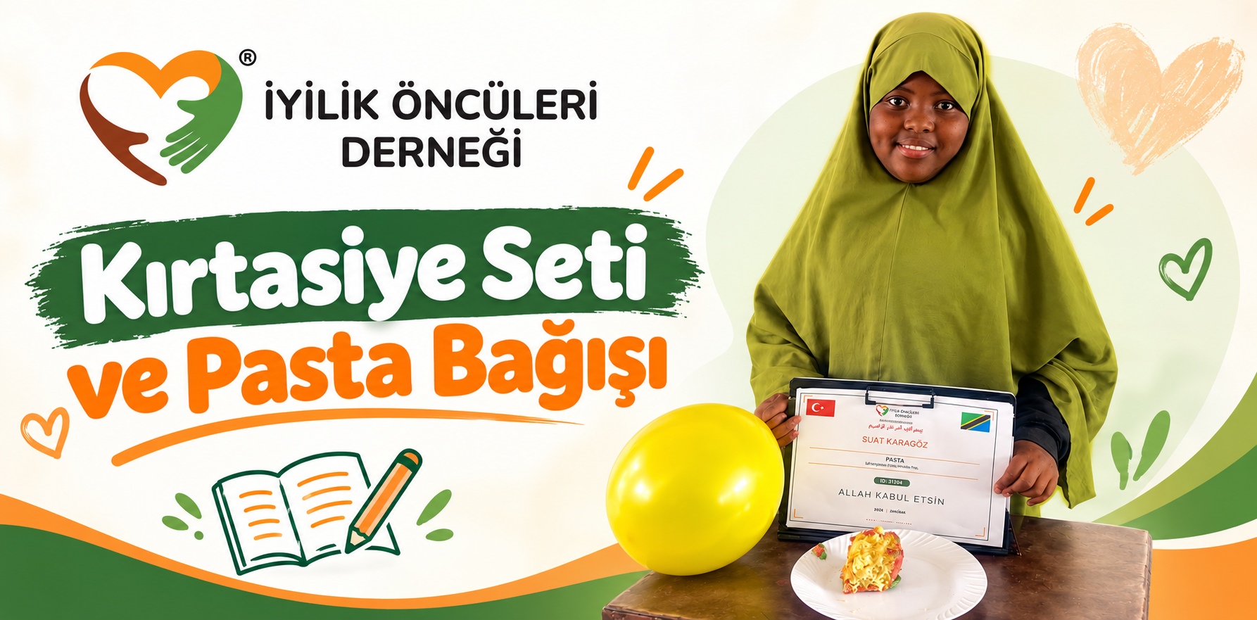 Kırtasiye Seti ve Pasta Bağışı